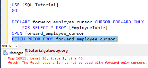 Sql Server Cursor Example